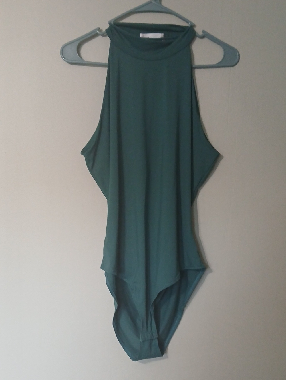 Sleeveless High-Neck Green Bodysuit Size L